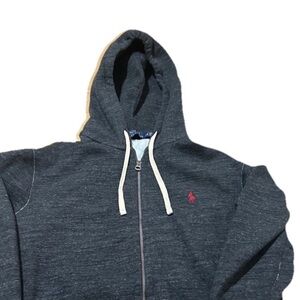 Polo by Ralph Lauren Dark Navy Zip-Up Hoodie with Red Pony